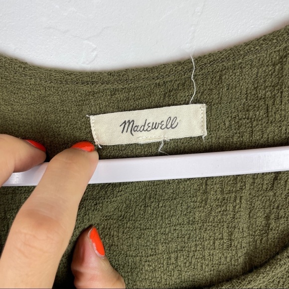 Madewell Ruffle-Sleeve‎ Tank Top in Olive Green - Picture 4 of 7